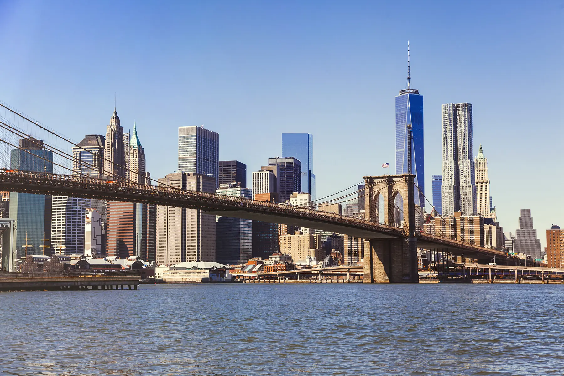 Brooklyn Bridge and the Lower Manhattan skyline