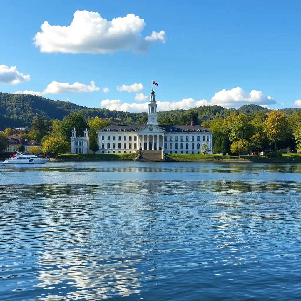 West Point Military Academy viewed from the Hudson River
